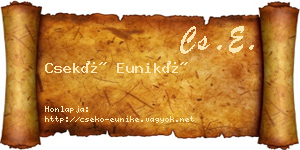 Csekő Euniké névjegykártya